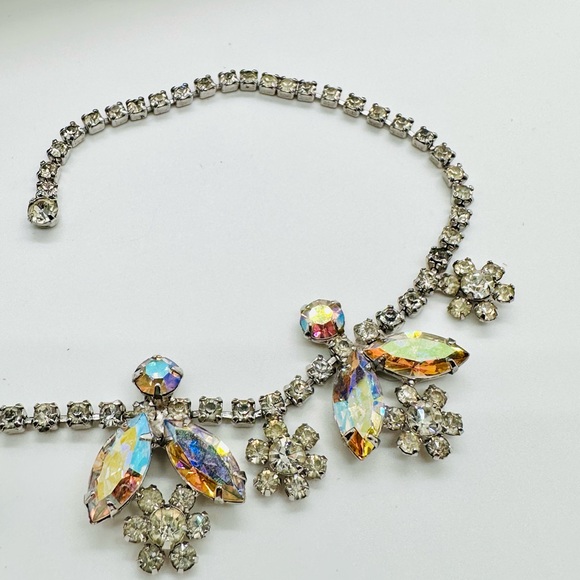 Vintage AB Crystal rhinestone Necklace SO GORGEOUS! - Picture 14 of 17